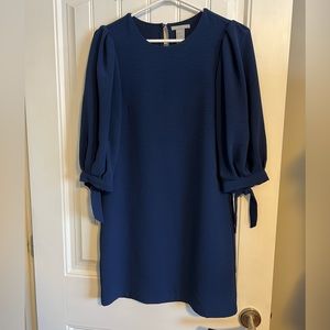H&M Navy Blue Puff Long Sleeve Dress (US 2)